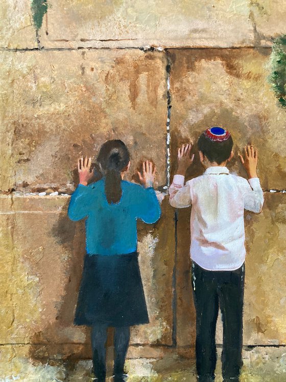 Children at the Western Wall