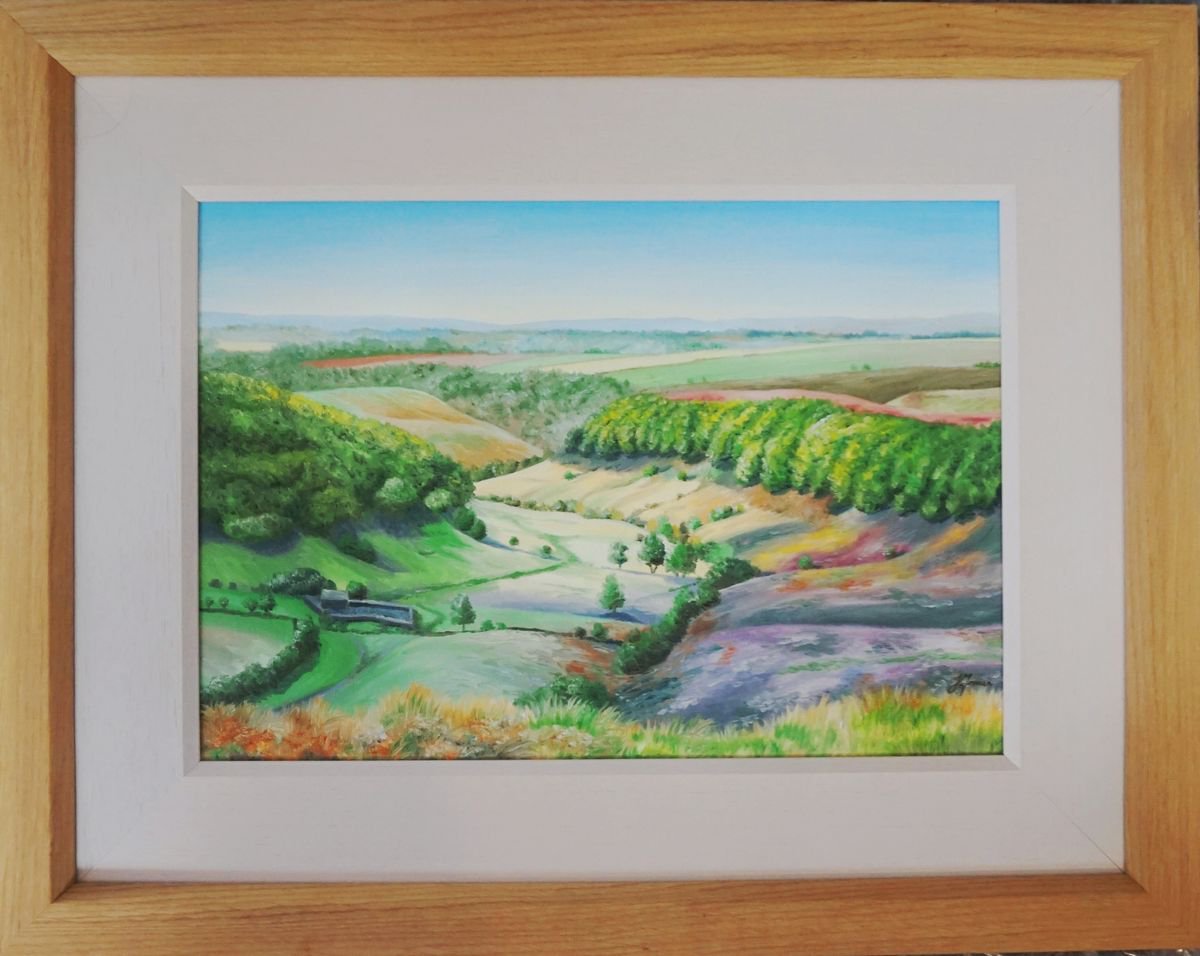 Horcum in Autumn 16x12 A3 by Jayne Farrer