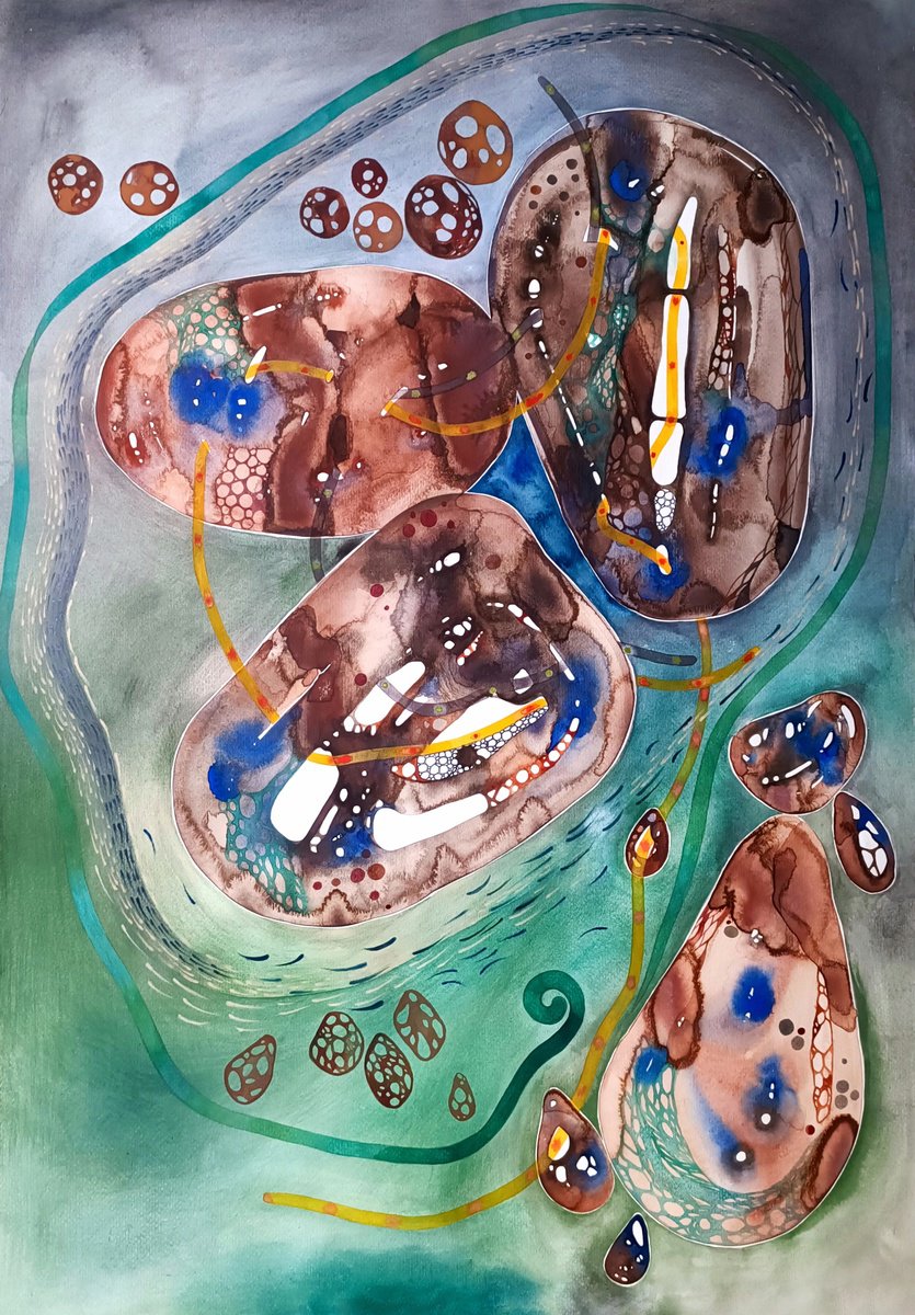Organic Watercolour , Vecchie Lacrime By Ilaria Finetti, 28 X 39, Artwork For Sale On Artfinder