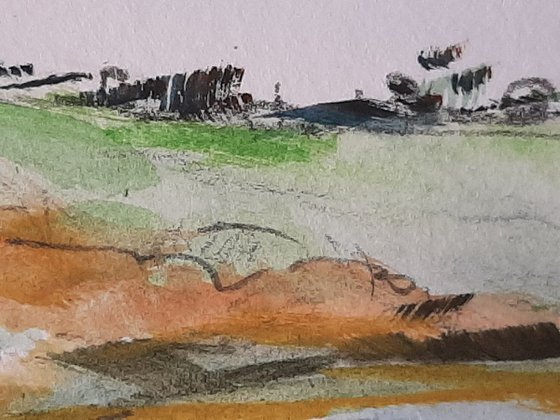 Summer bay - a watercolour & pencil painting