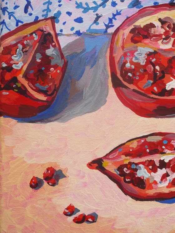 Still life with pomegranates