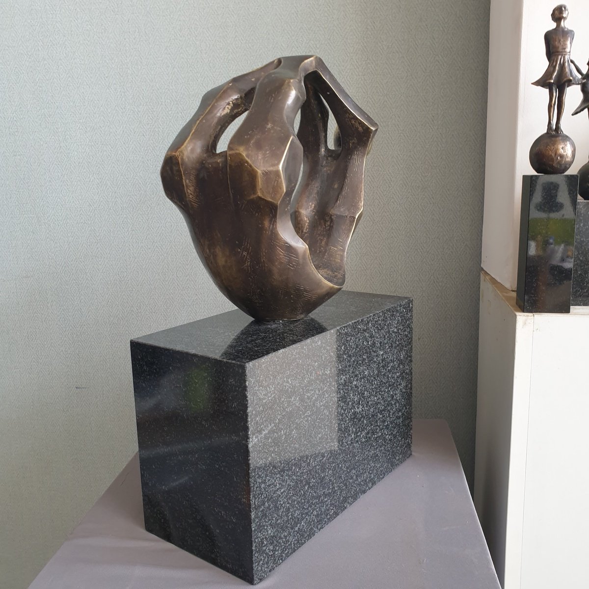 Abstract Bronze Sculpture By Liutauras Grieze, 12 X 20", Journey Of Life, Original Artwork