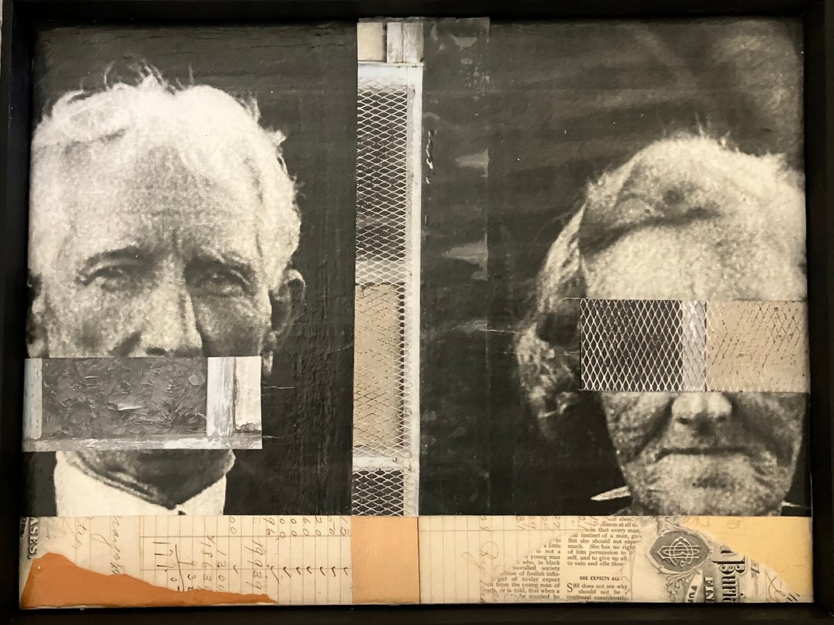 Portrait Collage By Kim Triedman, 21 X 17", The Last Conversation, Original Artwork