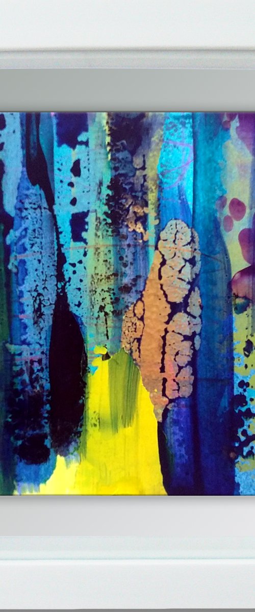 Framed ready to hang original abstract  - Summer colours by Carolynne Coulson