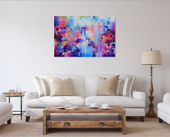 Fresh Moods 83 - Large Abstract Pallet Knife Relief Painting