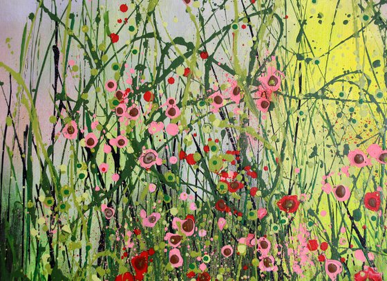 "Early Spring" - Large original abstract floral landscape