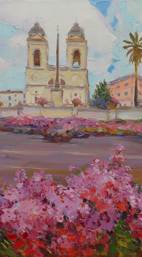 Trinita dei Monti in Rome by Alisa Onipchenko-Cherniakovska