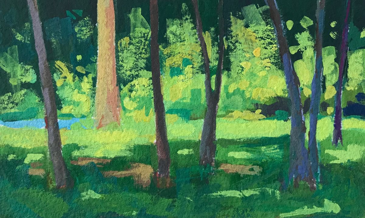 Impressionistic Painting , Morning Shadows, Holland Point Maryland By Jimmy Leslie, 5 X 3, Artwork For Sale On Artfinder
