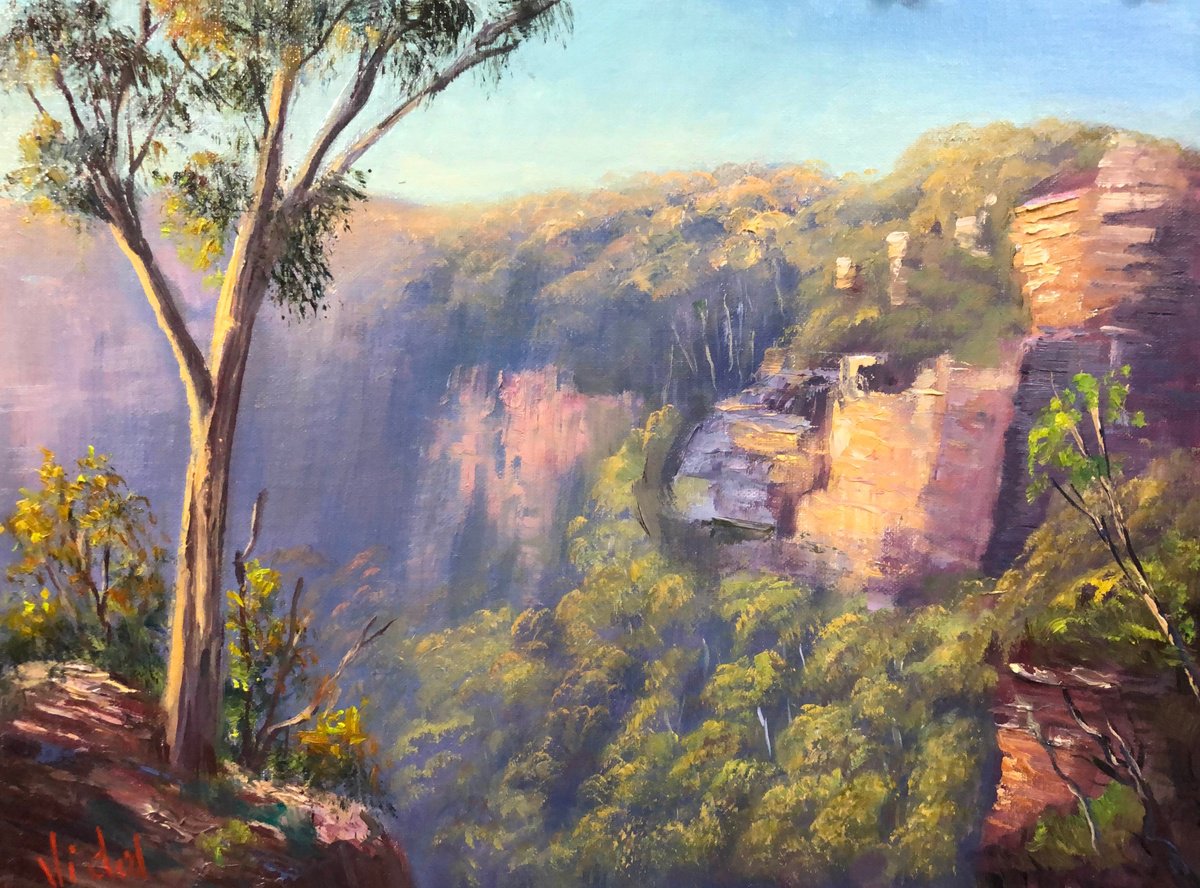 Impressionistic Landscape Oil Painting By Christopher Vidal, 14 X 11, View At Mt Boyce, Original Artwork