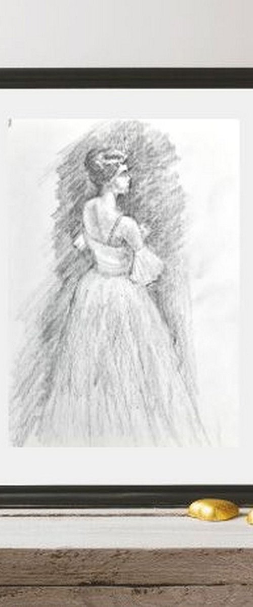 Ballerina 4 Sketch by Asha Shenoy