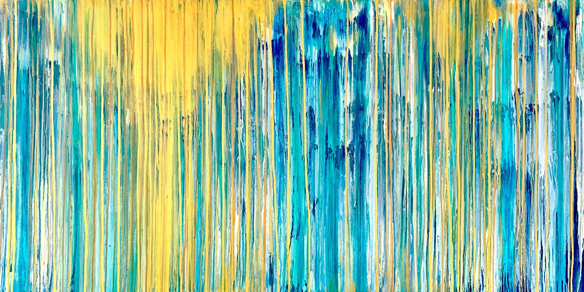 Abstract Acrylic Painting By Carla Sa Fernandes, 71 X 35, The Emotional Creation #382, Original Artwork