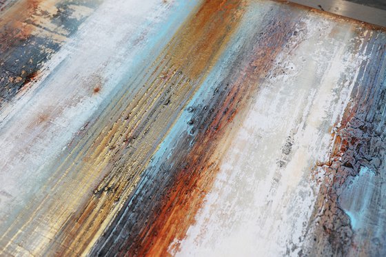 COLORS & TEXTURES * 120 x 50 cms -  ABSTRACT ART - WITH STRUCTURES