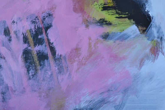 Mary's Cave -  vibrant Acrylic Abstract with pink