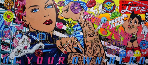 Rosie's Complete Love 270cm x 120cm Rosie The Riveter Textured Urban Pop Art