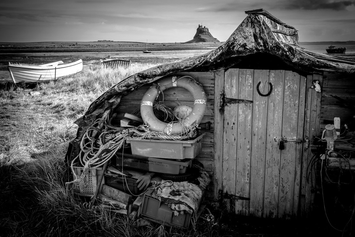 Photorealistic Landscape Photograph By Stephen Hodgetts Photography, 17 X 12", Boathouse Holy Island, Original Artwork