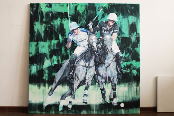 After the rain. Horse polo.