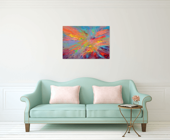 Phoenix Vs. Dragon - 100x70 cm - XL Large Abstract Painting