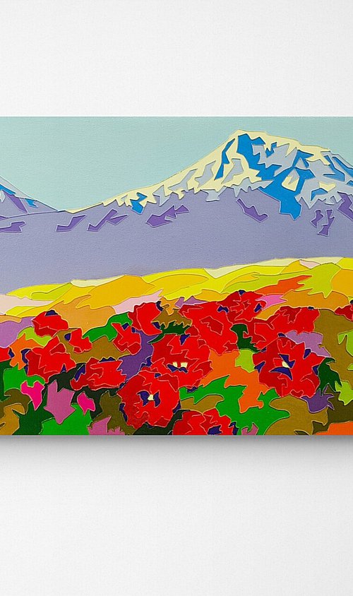 Poppy field of Mount Ararat by Ashot Avagyan