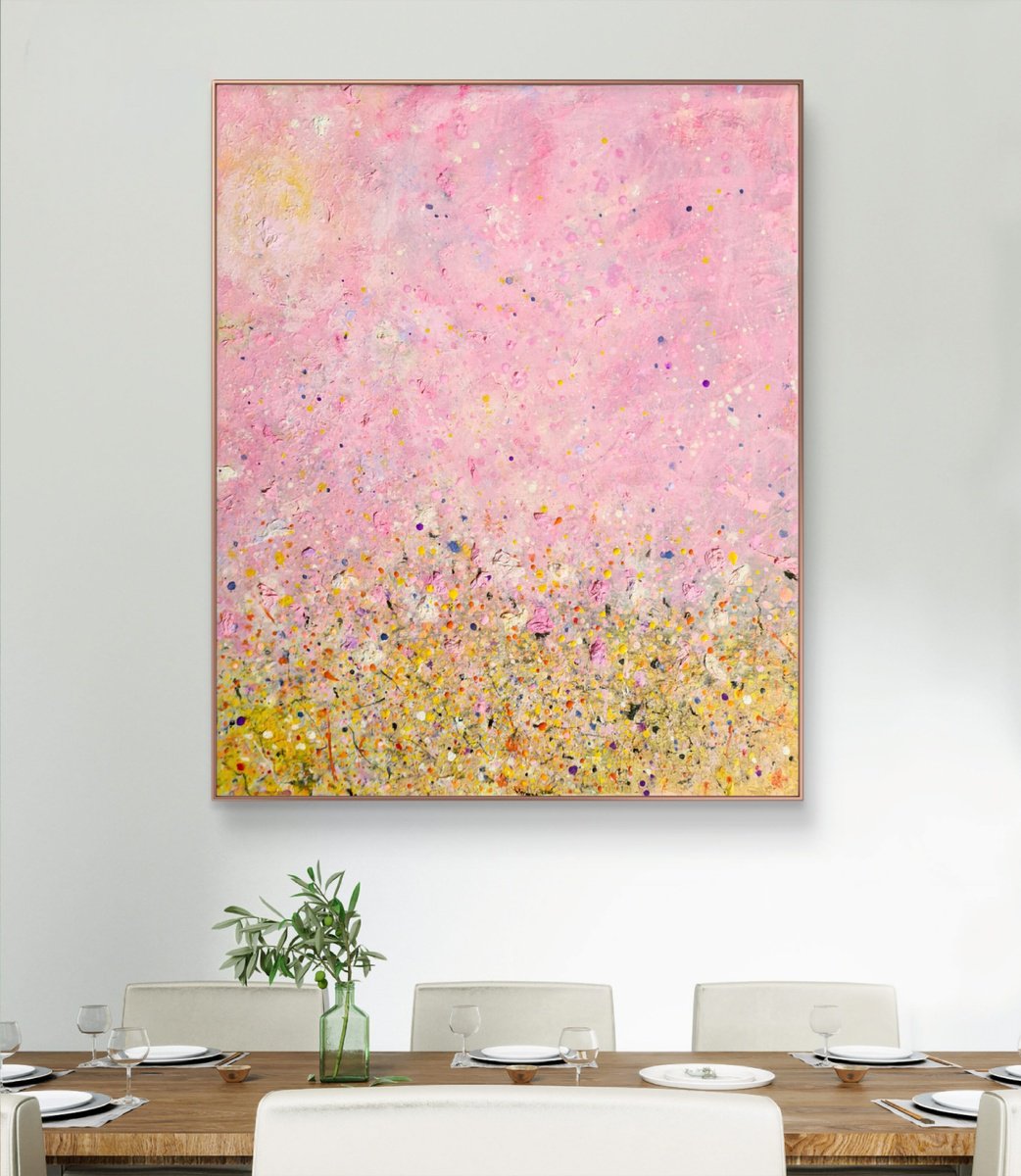 Impressionistic Abstract Painting By Marian Gorin, 24 X 29", Reverie Xv, Original Artwork