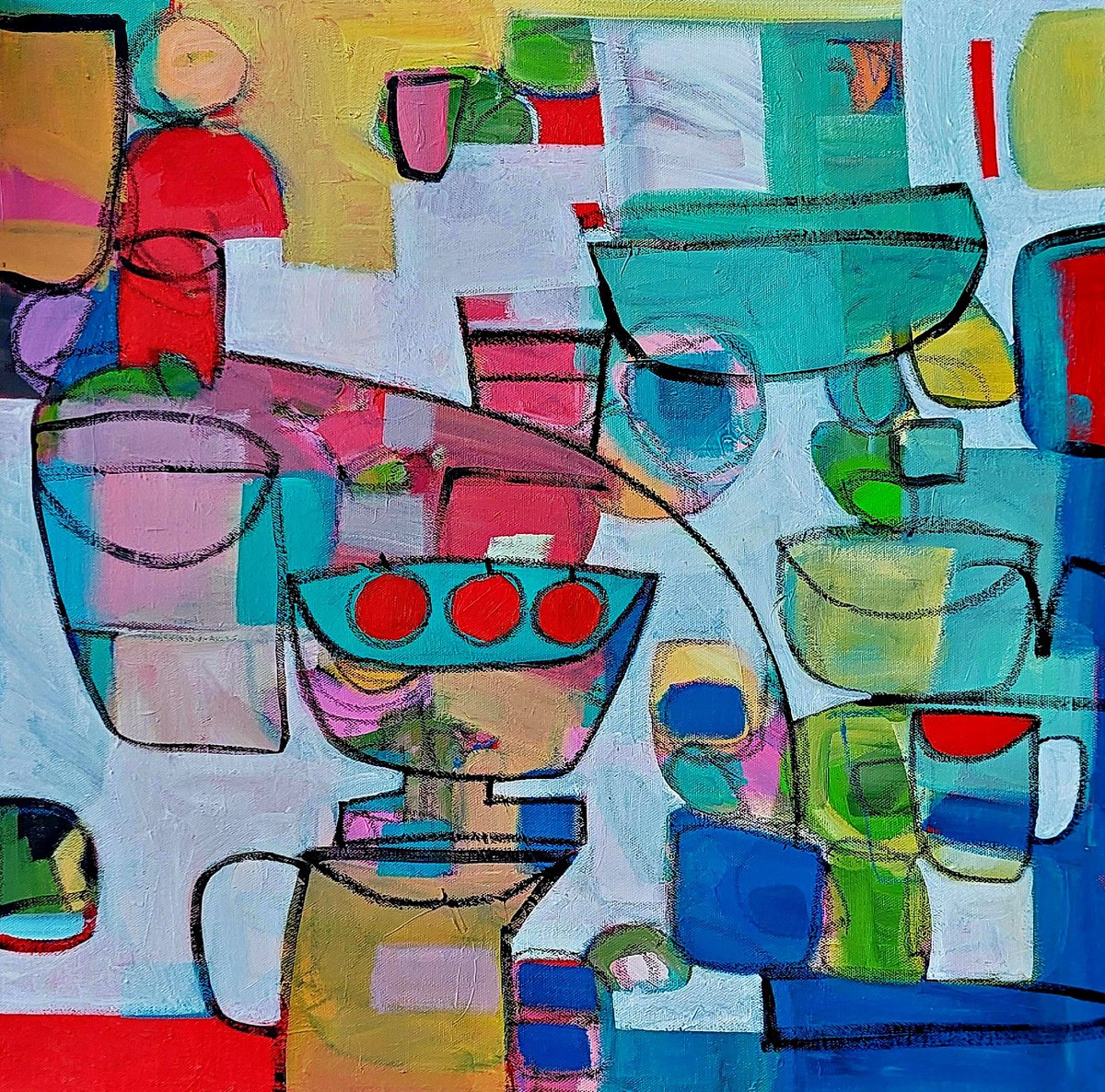 Still Life With A Yellow Jug By Jan Rippingham, 24 X 24, Artwork For Sale On Artfinder
