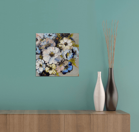 TENDER BEAUTY - original painting on canvas, floral painting, gift, wall decor