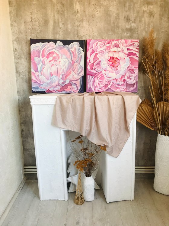 Diptych Peonies