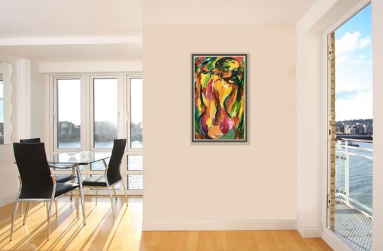 NUDE. MODEL IN PARIS - original painting, love erotic, impressionistic, spring emotions