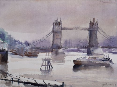 VIew on the Tower Bridge III by Goran Žigolić Watercolors