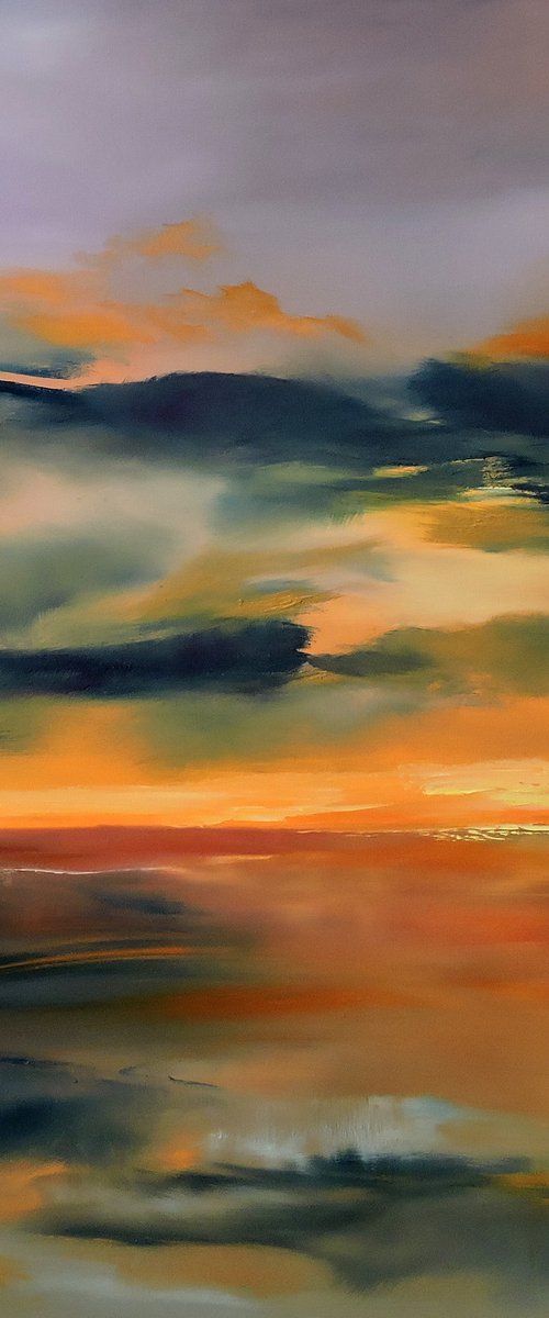 Evening Atmosphere,  36" x 36". by Veta  Barker