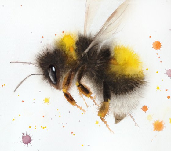 Bumblebee Duo – Diptych of Two Bumblebees