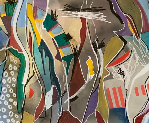 Untitled Abstract ink acrylic painting on paper by Ulugbek Doschanov