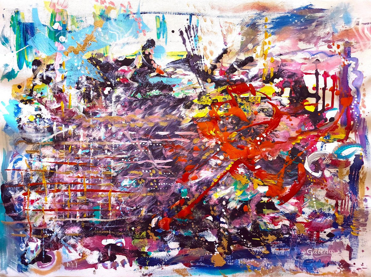 Golden Rain On Q By Galina Victoria, 24 X 18, Artwork For Sale On Artfinder