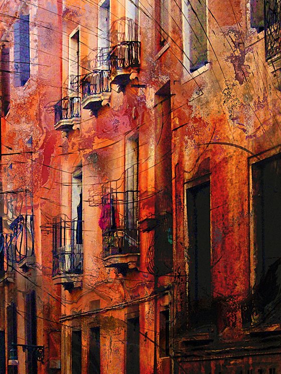 Calle líquida y puente/XL large original artwork