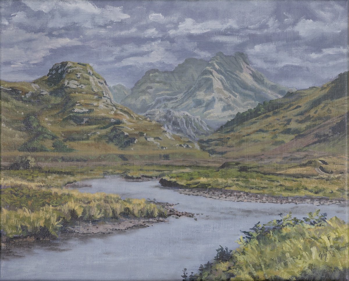 Impressionistic Landscape Oil Painting By Cedric Visser, 17 X 14, Ulapool, Original Artwork