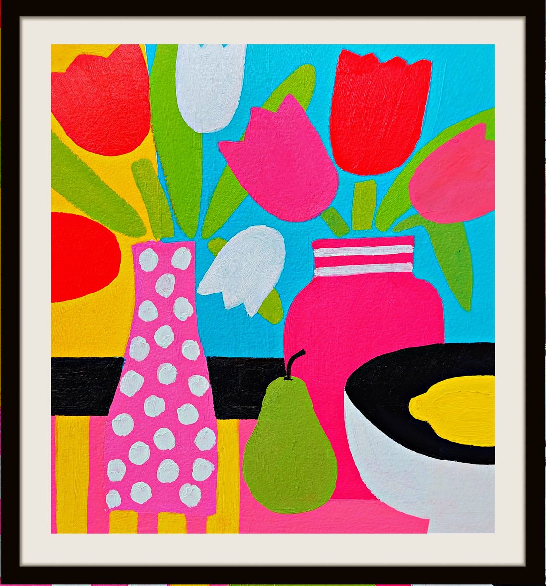 Still Life with Seven Tulips by Jan Rippingham