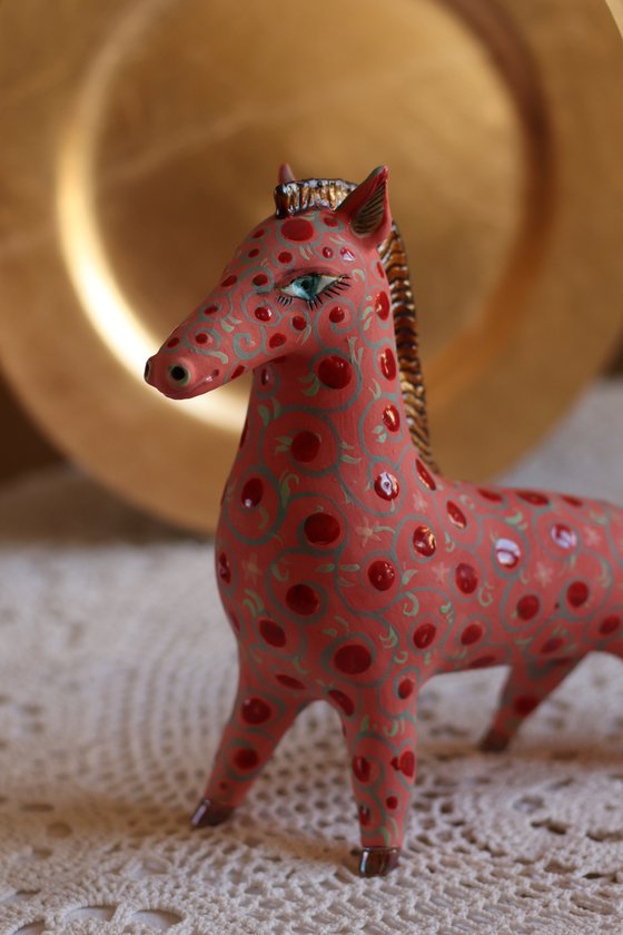 Red Horse. Ceramic Sculpture by Elya Yalonetski