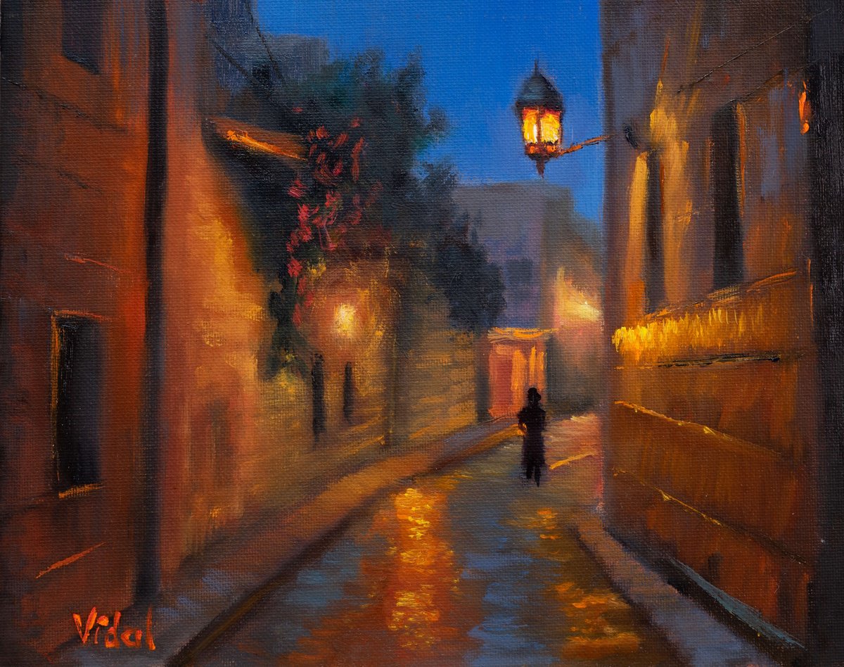 Night street in a Medieval City by Christopher Vidal
