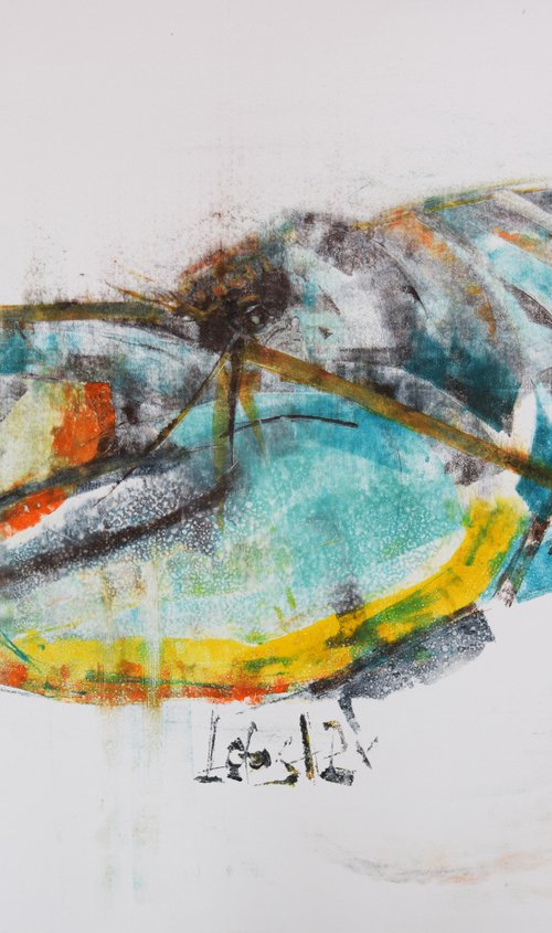 Lobster H 3/3 monoprint by Michelle Parsons