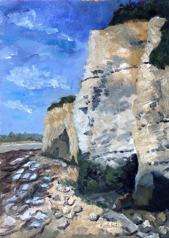 Cliffs at Pegwell Bay Kent An original oil painting