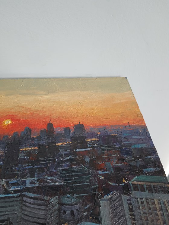 View of London at sunset