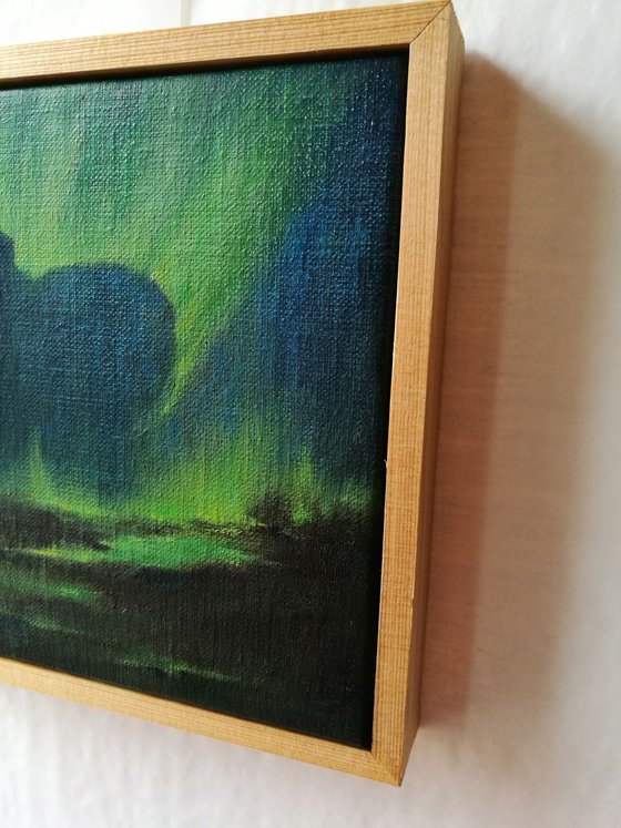 Sky Magic - Aurora Borealis, Miniature painting