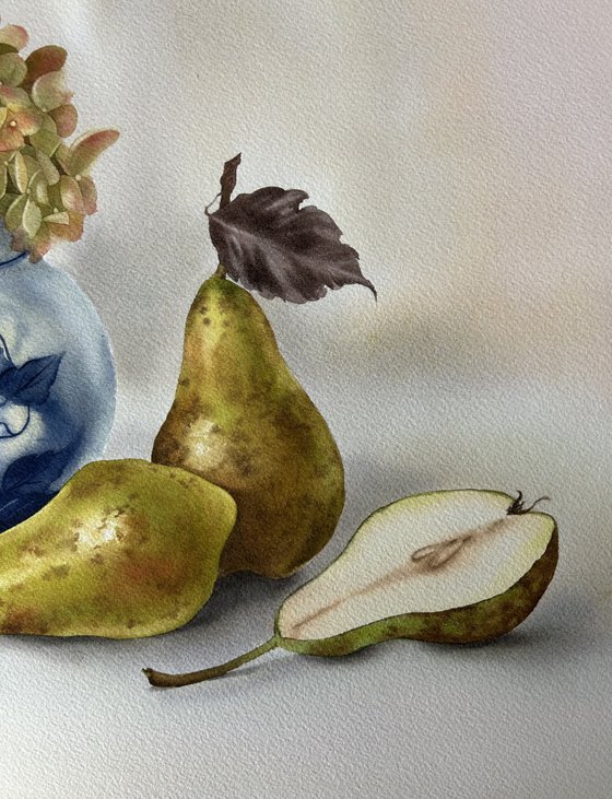 Hydrangea and pears
