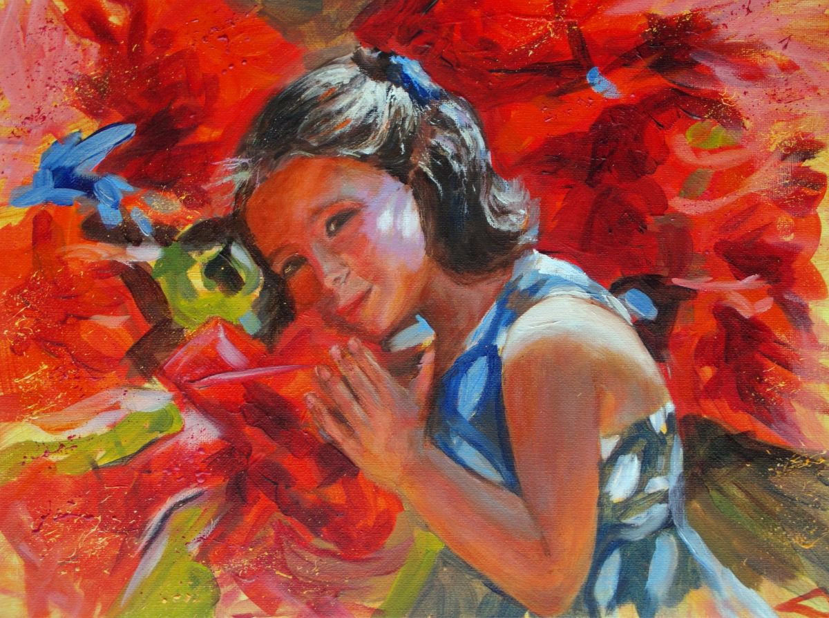 Girl in flowers by Elena Sokolova