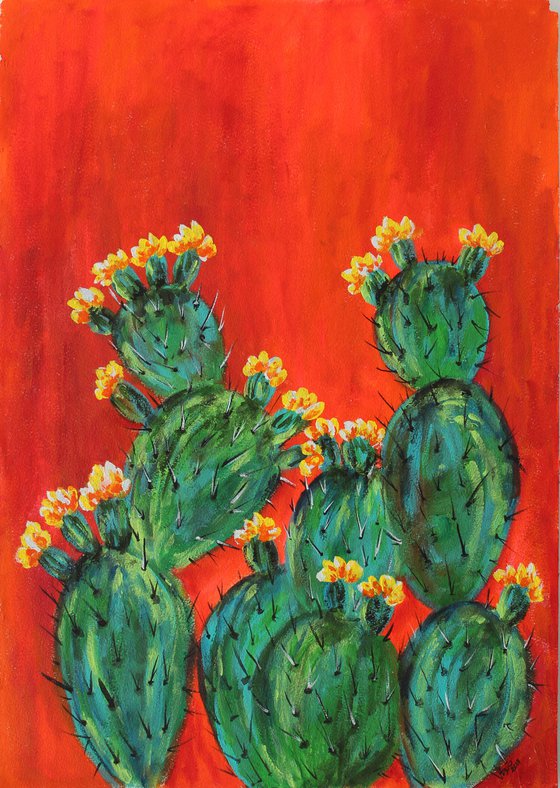 You are amazing- Cactus painting- acrylic painting on paper
