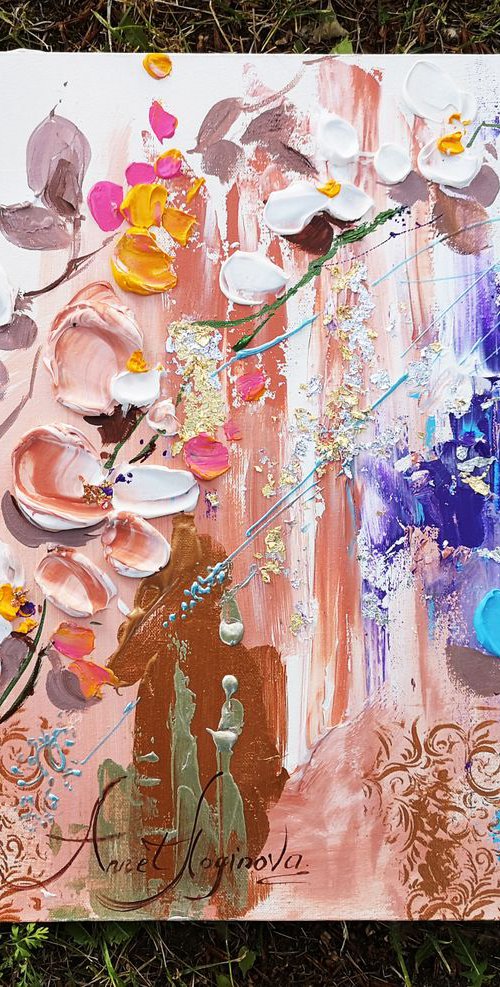 Original Abstract, Art Floral Painting by Annet Loginova