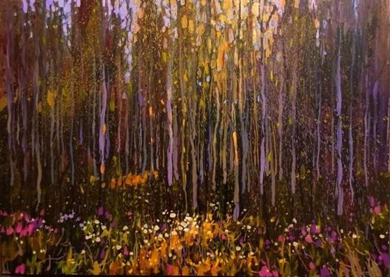sunny forest, original painting