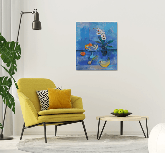 Orchid and fruits