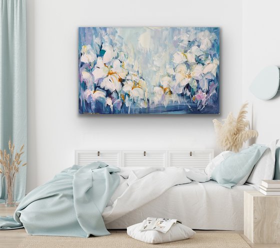 Whispers of white bloom,