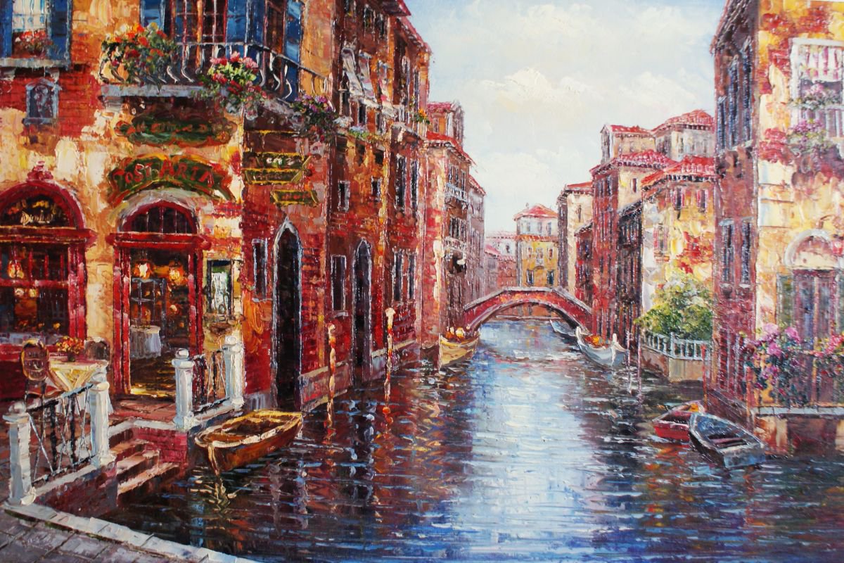 Venice. Canvas, oil. Size 90x60 cm by Thomas Wu