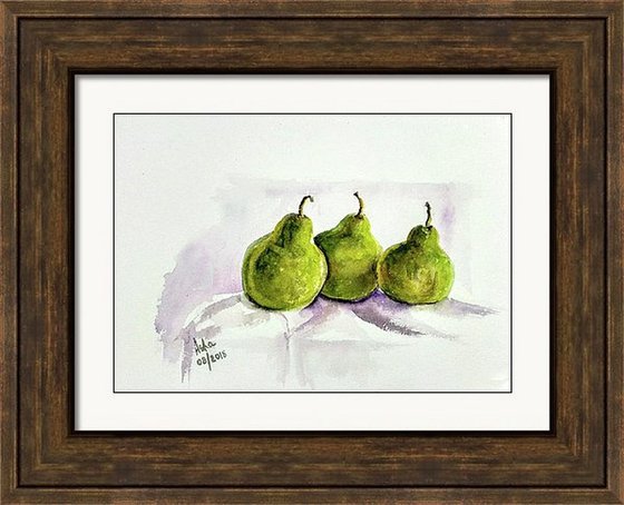 Three friendly pears